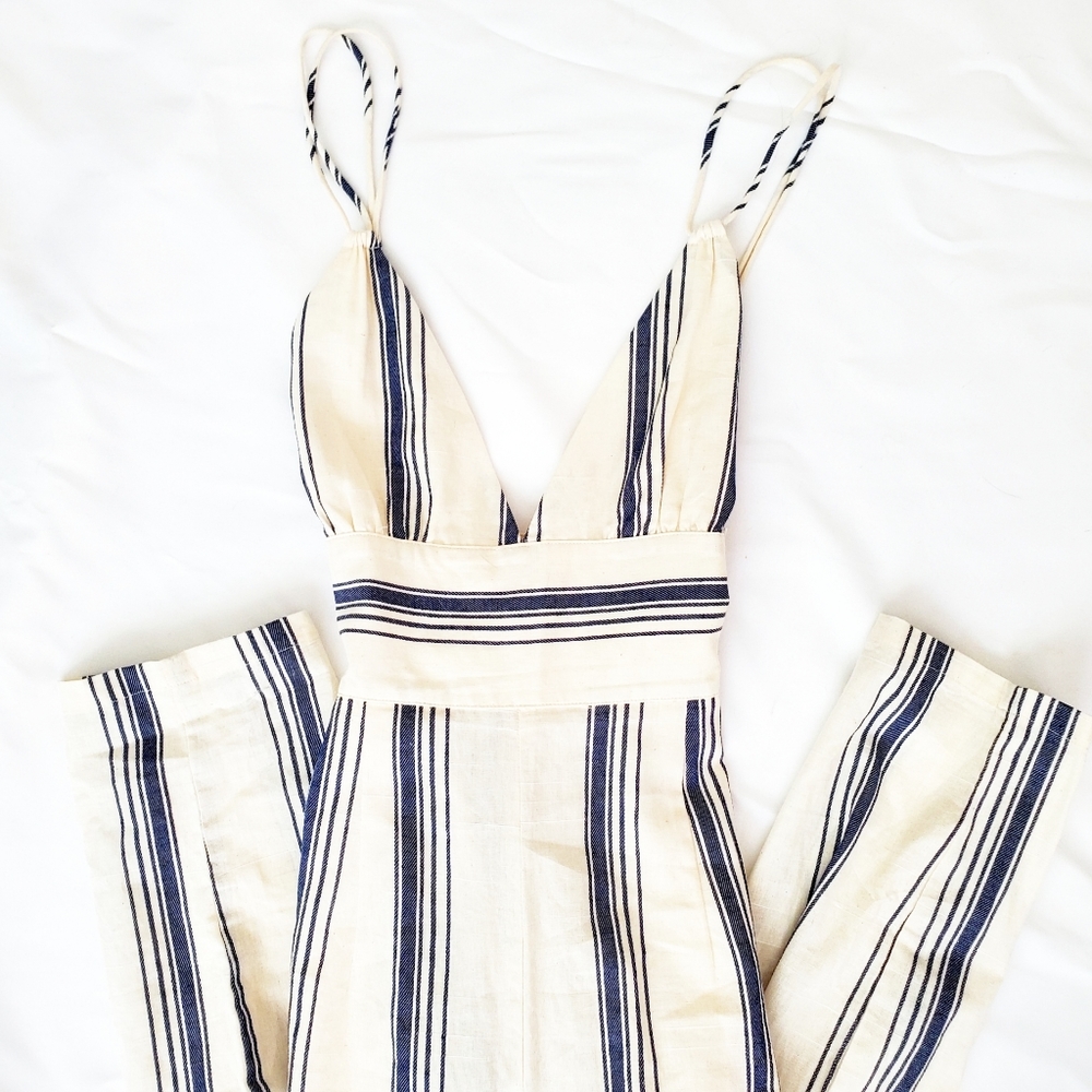 NWOT Evaline Stripe Jumpsuit by Superdown - Picture 2 of 3